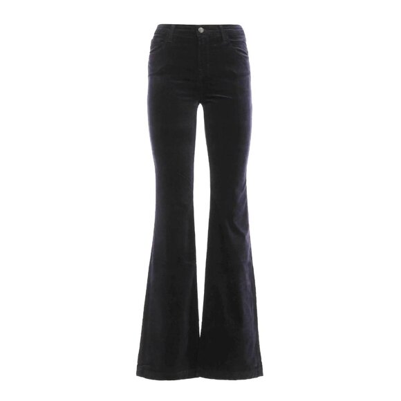 NWT J Brand Maria Flare in Black High Rise Velvet Stretch Trouser Pants 32 x 33½